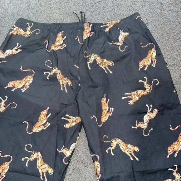 WOODSTOCK LAUNDRY Leopard Print 100% Cotton Pajama Pyjama Trousers NEW Men's XXL - Picture 7 of 10